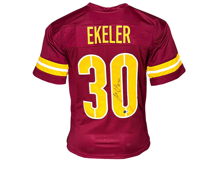 Austin Ekeler Signed Washington Red Football Jersey Beckett