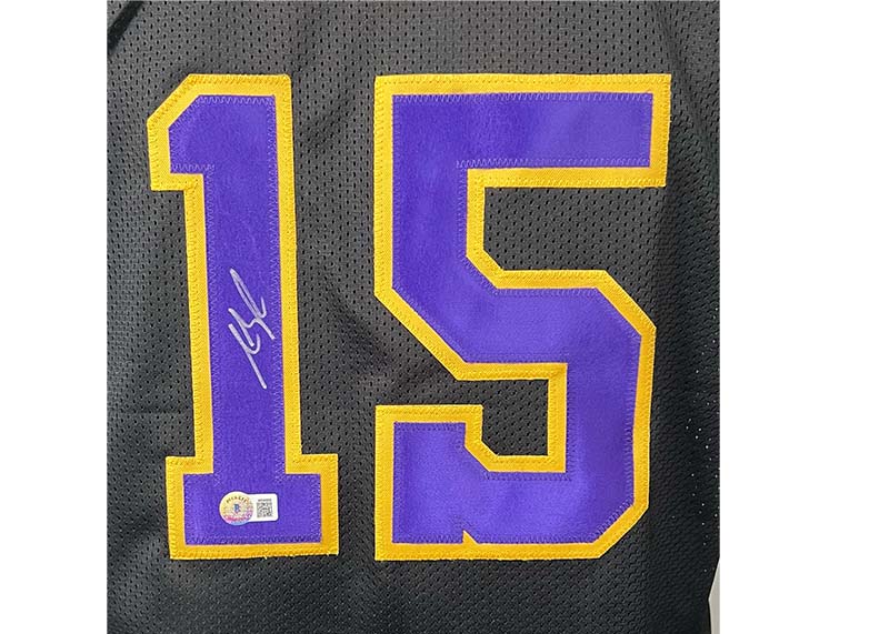 Austin Reaves Signed Los Angeles Black Basketball jersey Beckett