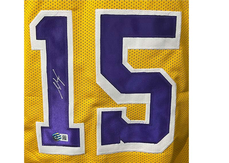 Austin Reaves Signed Los Angeles Yellow Basketball jersey Beckett