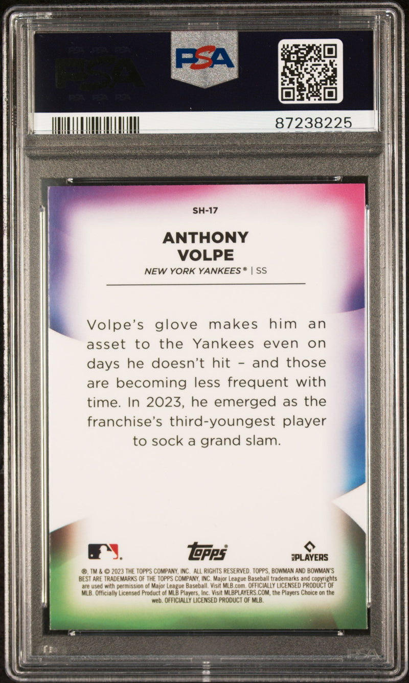 Graded 2023 Topps Bowmans Best Anthony Volpe #SH17 Shellacked Rookie RC Baseball Card PSA 10 Gem Mint