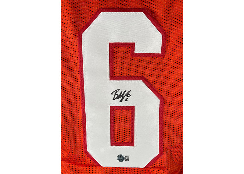 Baker Mayfield Signed Tampa Bay Orange Football Jersey Beckett