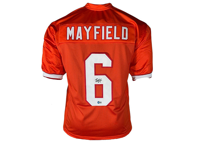 Baker Mayfield Signed Tampa Bay Orange Football Jersey Beckett