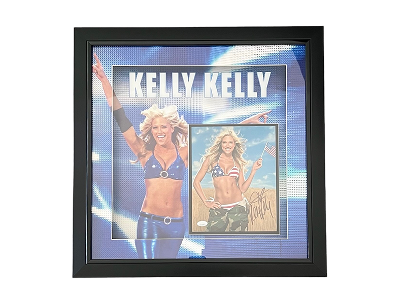 Barbara Blank(Kelly Kelly) Signed LED 3D Framed 23x23 WWE Photo JSA