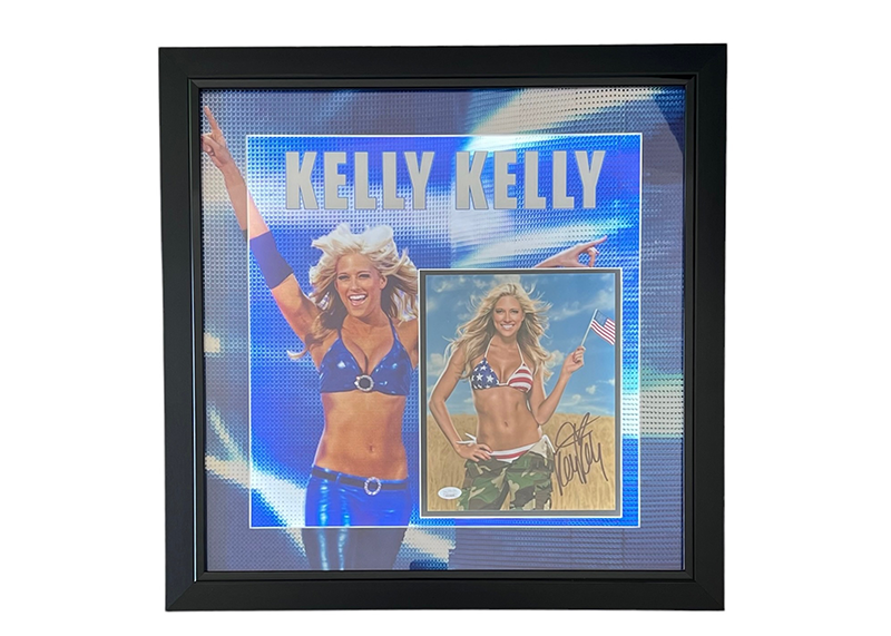 Barbara Blank(Kelly Kelly) Signed LED 3D Framed 23x23 WWE Photo JSA