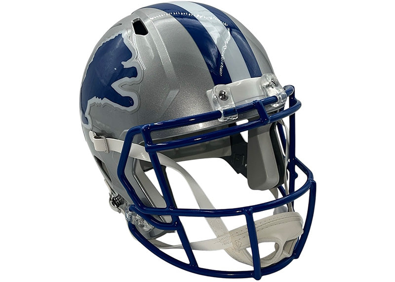 Barry Sanders Signed Detroit Lions Full Size Speed 83-02 Throwback Helmet JSA