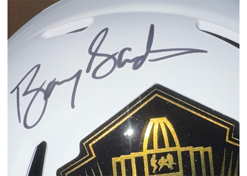 Barry Sanders Signed Hall of Fame Lunar Mini Football Helmet Schwartz