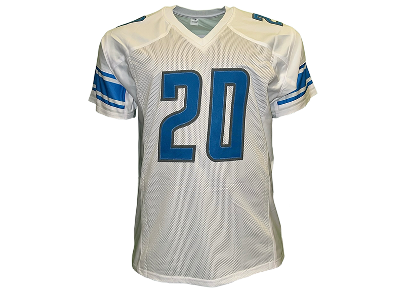 Barry Sanders Unsigned Detroit White Football Jersey