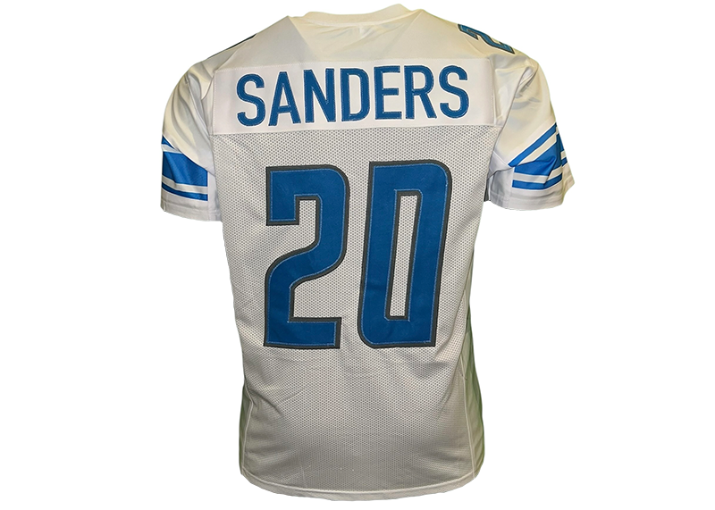 Barry Sanders Unsigned Detroit White Football Jersey