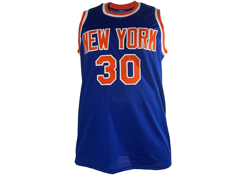 Bernard King Signed New York Blue Basketball Jersey JSA