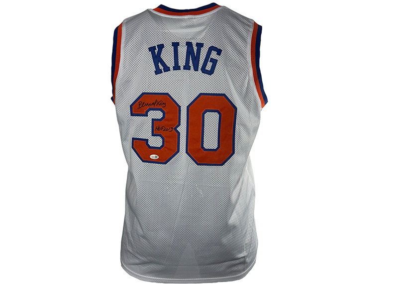 Bernard King Signed New York White Basketball Jersey JSA