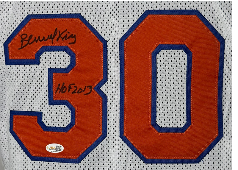 Bernard King Signed New York White Basketball Jersey JSA