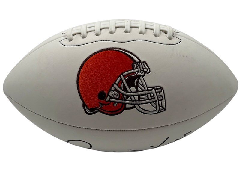 Bernie Kosar Signed Cleveland Browns official Football Logo JSA