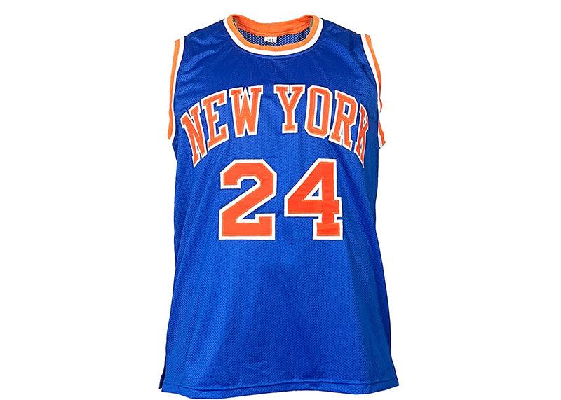 Bill Bradley Signed New York Blue Basketball Jersey (JSA)