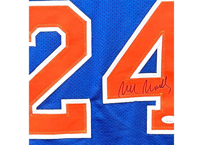 Bill Bradley Signed New York Blue Basketball Jersey (JSA)