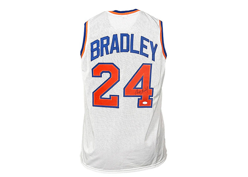 Bill Bradley Signed New York White Basketball Jersey (JSA)