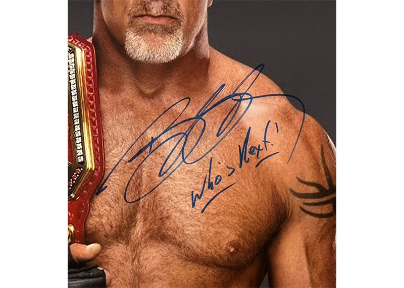 Bill Goldberg Signed 16x20 Wrestling Photo JSA Who's Next Inscription