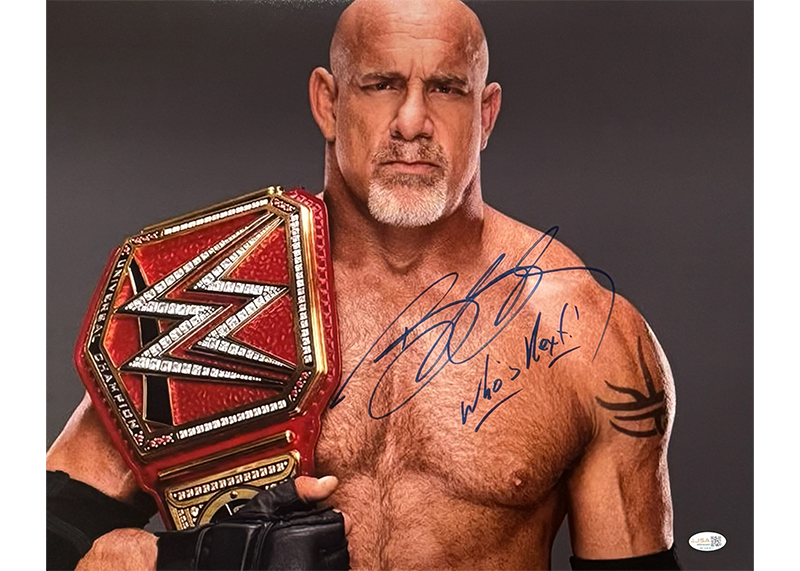 Bill Goldberg Signed 16x20 Wrestling Photo JSA Who's Next Inscription