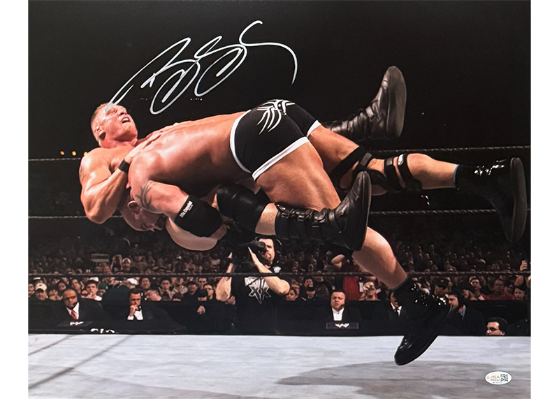 Bill Goldberg Signed 16x20 Wrestling Photo JSA With Brock Lesnar
