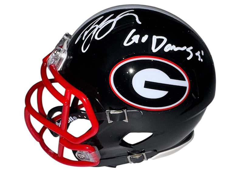 Bill Goldberg Signed Georgia Bulldogs ALT Speed Mini Helmet JSA Go Dawgs Inscription