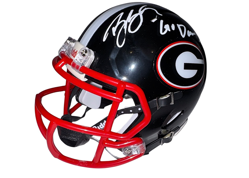 Bill Goldberg Signed Georgia Bulldogs ALT Speed Mini Helmet JSA Go Dawgs Inscription