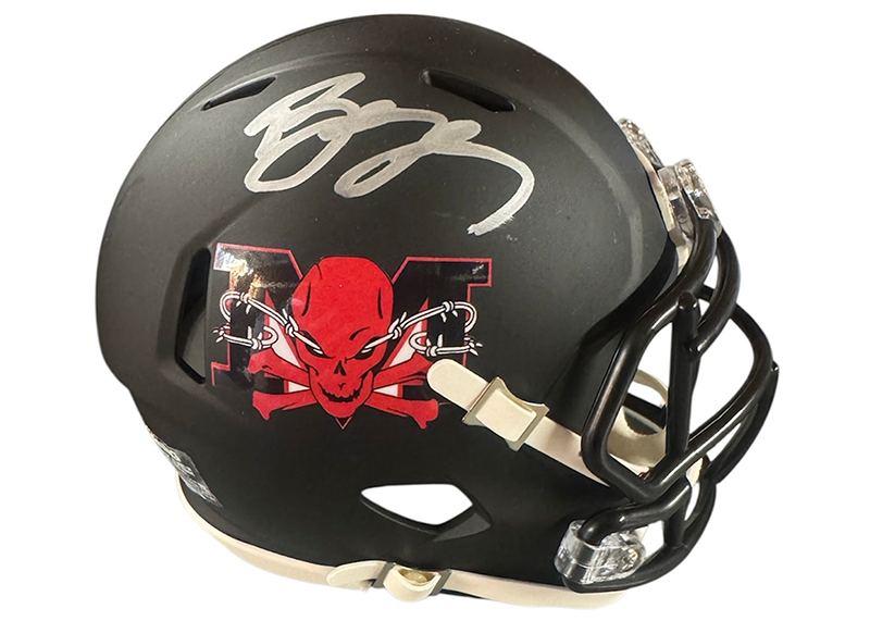 Bill Goldberg Signed "The Longest Yard" Mean Machine Mini Helmet JSA