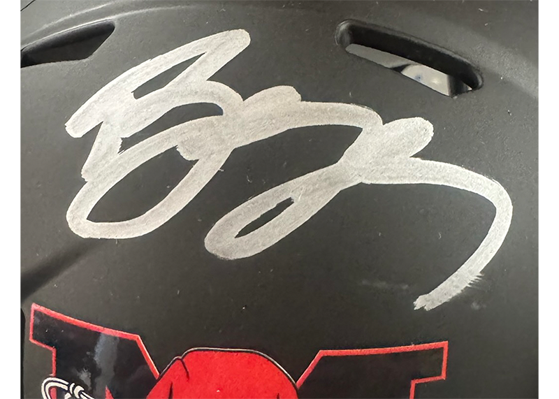 Bill Goldberg Signed "The Longest Yard" Mean Machine Mini Helmet JSA