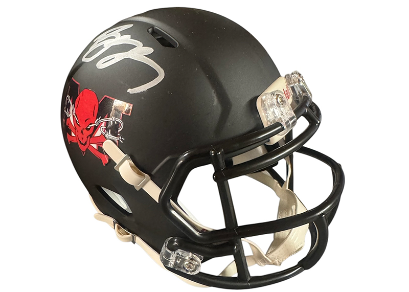 Bill Goldberg Signed "The Longest Yard" Mean Machine Mini Helmet JSA