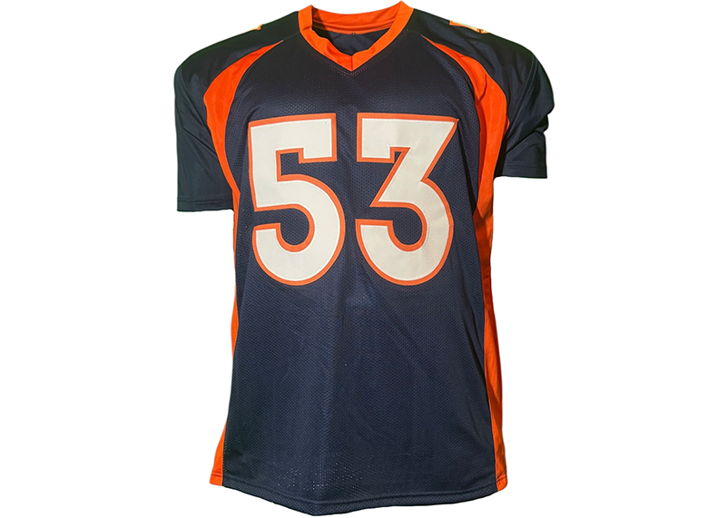 Bill Romanowski Signed Denver Blue Football Jersey JSA