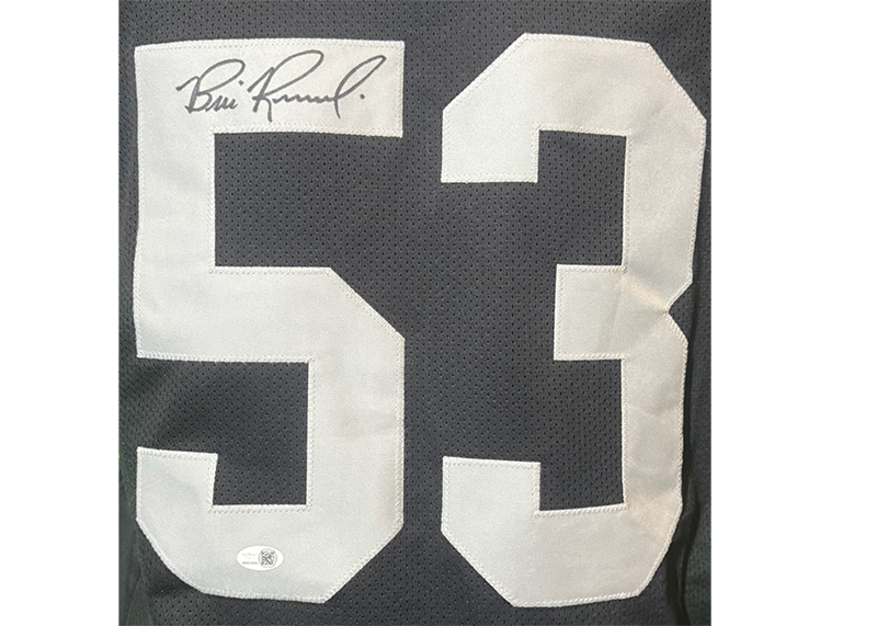 Bill Romanowski Signed Oakland Black Football Jersey JSA