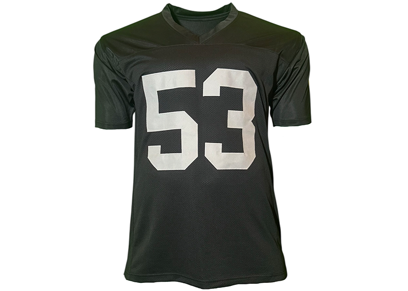 Bill Romanowski Signed Oakland Black Football Jersey JSA
