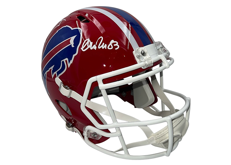 Bills Triplets Signed Buffalo Bills TB 87-01 Speed Full Size Football Helmet Beckett