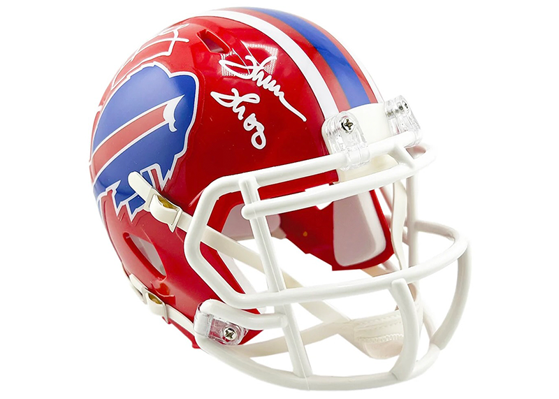 Bills Triplets Signed Buffalo Bills TB 87-01 Speed Mini Football Helmet JSA