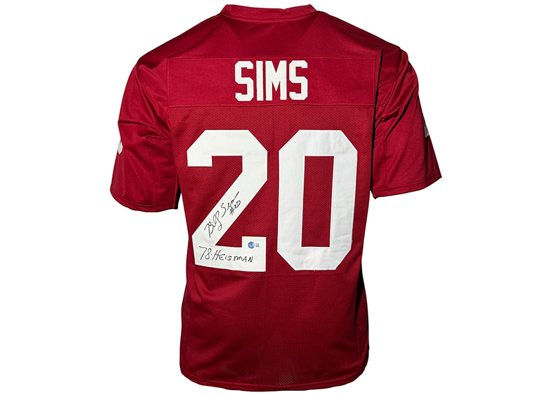 Billy Sims Signed Red College Football Jersey Beckett