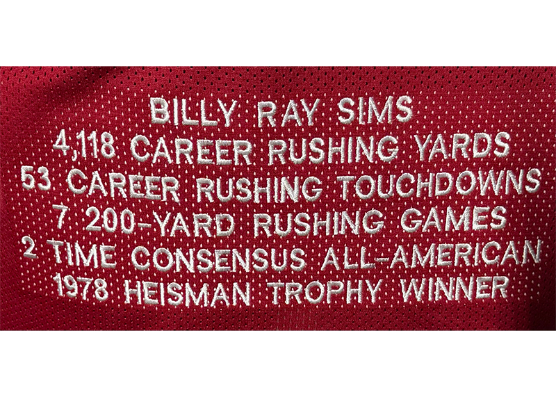Billy Sims Signed Red College Football Stat Jersey Beckett
