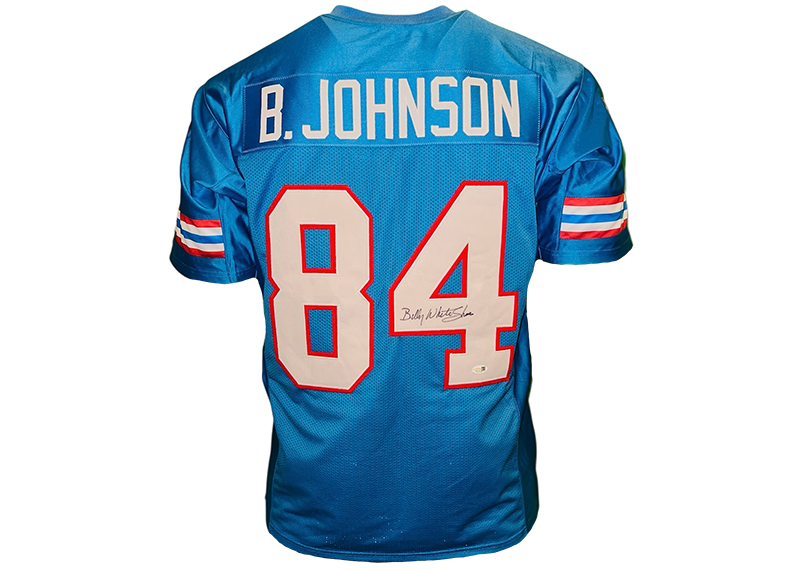 Billy "White Shoes" Johnson Signed Houston Light Blue Football Jersey JSA