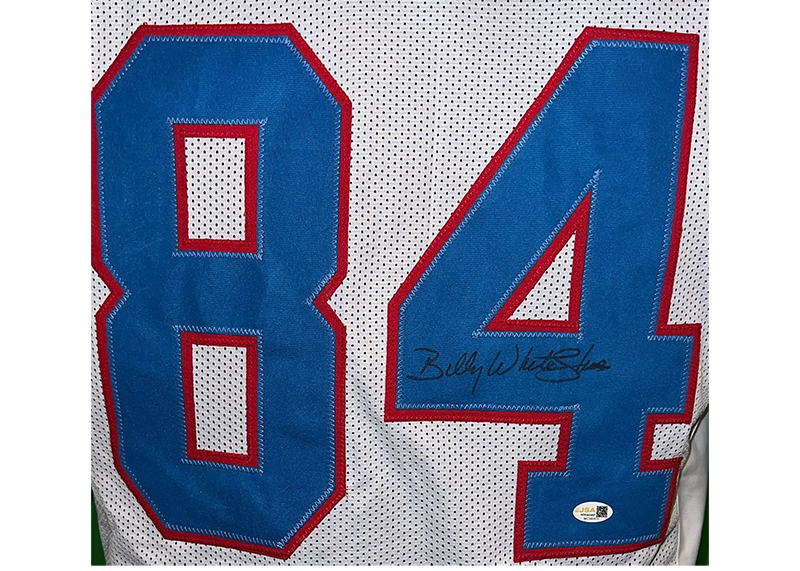Billy "White Shoes" Johnson Signed Houston White Football Jersey JSA