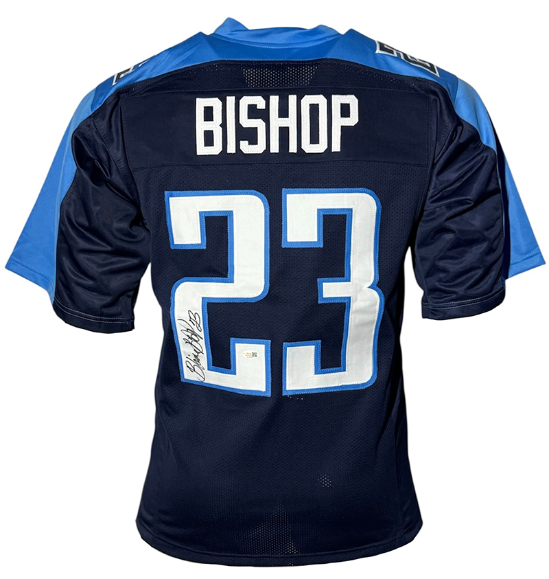 Blaine Bishop Signed Tennessee Blue Football Jersey JSA