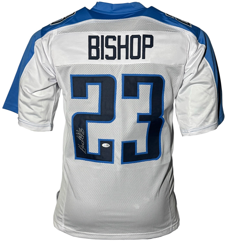 Blaine Bishop Signed Tennessee White Football Jersey JSA