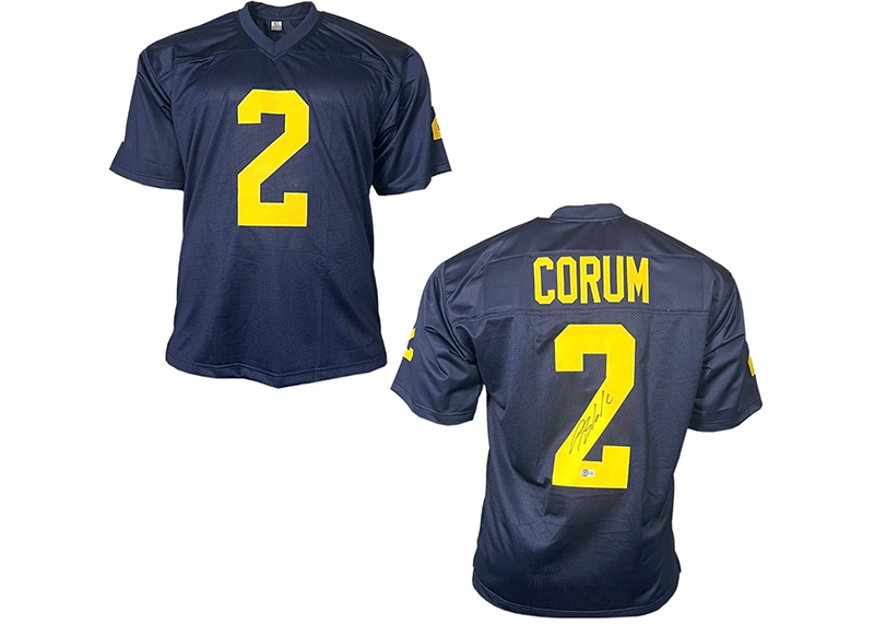 Blake Corum Signed Custom College Blue Football Jersey Beckett