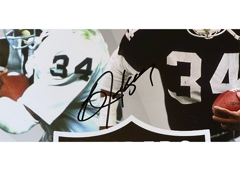 Bo Jackson Signed 18x24 Raiders Photo Board – Autographed JSA COA