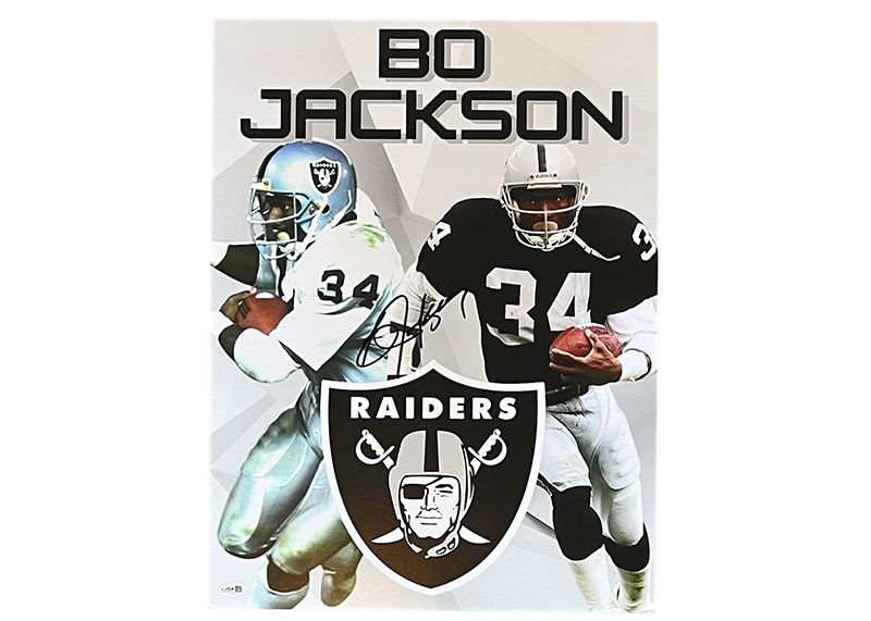Bo Jackson Signed 18x24 Raiders Photo Board – Autographed JSA COA