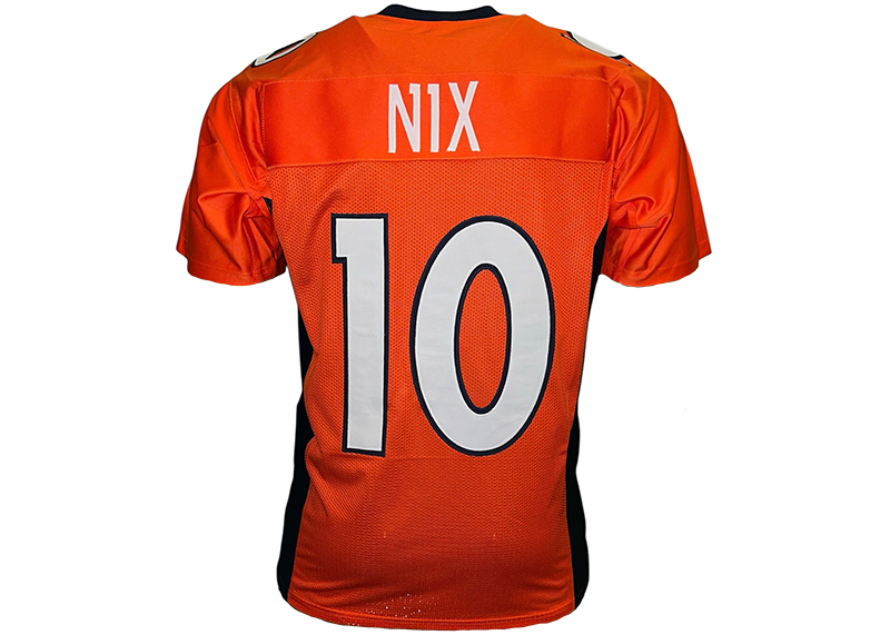Bo Nix Denver Unsigned Orange Football Jersey