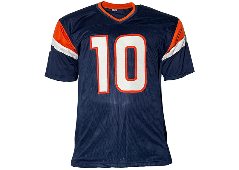 Bo Nix Signed Denver Blue Football Jersey Beckett