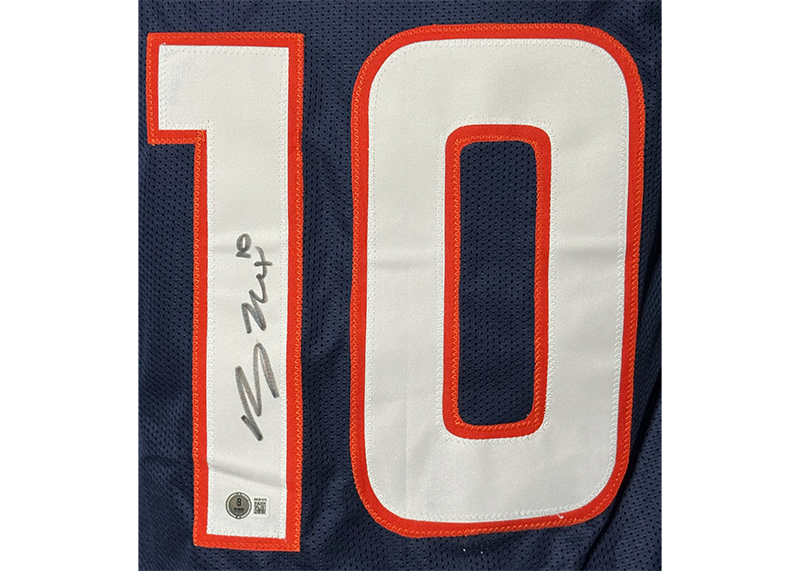 Bo Nix Signed Denver Blue Football Jersey Beckett