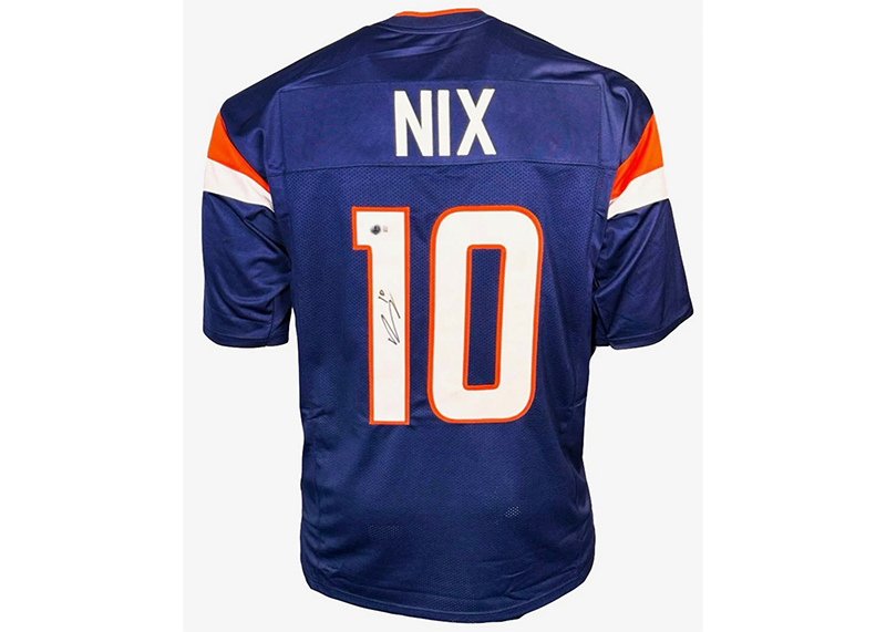 Bo Nix Signed Custom Navy Football Jersey (Beckett)