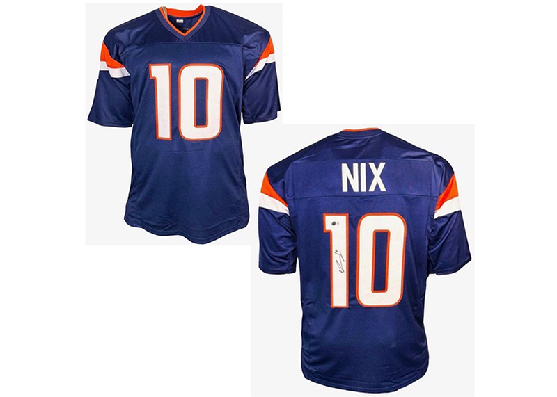 Bo Nix Signed Custom Navy Football Jersey (Beckett)