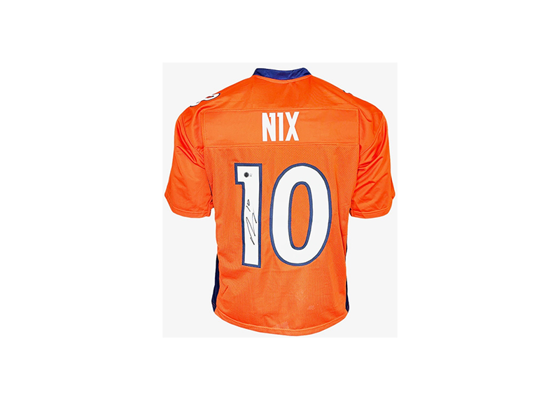 Bo Nix Signed Custom Orange Football Jersey (Beckett)