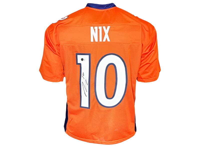 Bo Nix Signed Custom Orange Football Jersey (Beckett)