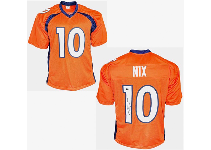 Bo Nix Signed Custom Orange Football Jersey (Beckett)