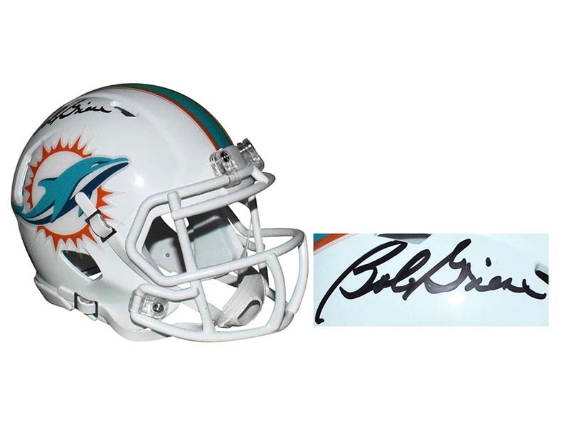 Bob Griese Autographed Miami Dolphins Speed Mini Replica Football Helmet (JSA)